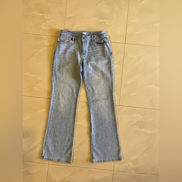 J Jill wash stretch jeans Womens 4 Jeans Flare Leg Light Wash Lagenlook Plus - Picture 14 of 16